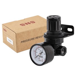 SNS Air Compressor Pressure Regulator With Bracket and Gauge Female Thread 1/4 NPT Adjustable R-N07BG