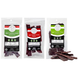 Good Fod Foods Tender Beef Jerky Steak Strips Variety Pack of 3 – Low FODMAP, Keto Snacks, Gluten-Free, Sugar-Free Jerky, No Nitrites, No Nitrates, 100% USA Beef