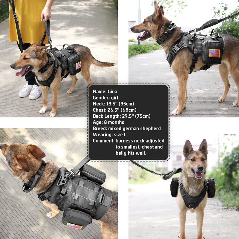 Forestpaw Tactical Dog Harness for Large Dogs,Tactical Dog Collar with