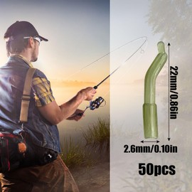 OTKARXUS Anti Tangle Sleeves Fishing Carp,50PCS Anti Tangle Sleeves Tail Rubber Tubes Carp Fishing Accessories,Helps Eliminate Fishing Terminal Tackle Tangles (Light Green B)