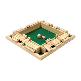 Kitchnexus Deluxe 4-Player Shut The Box Wooden Table Game Classic Dice Game Board Toy (Green)