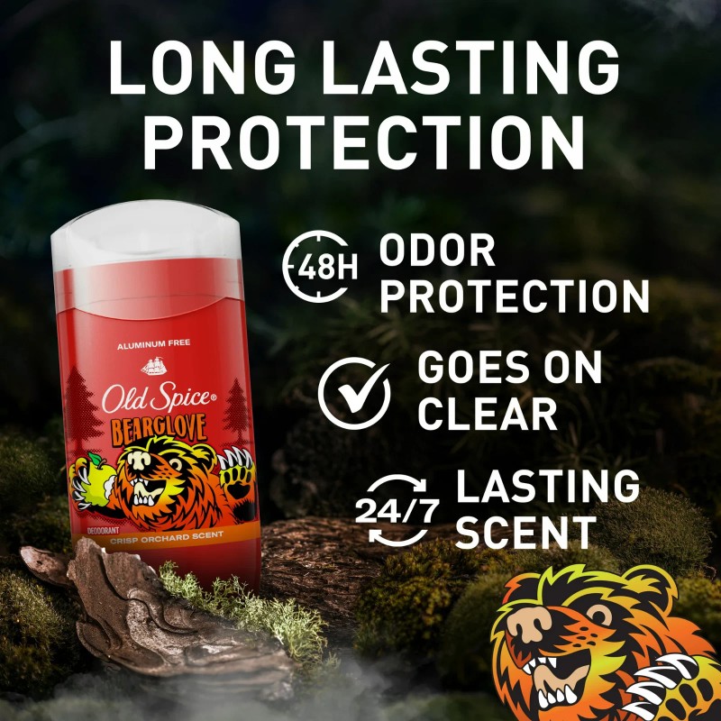 Old Spice Aluminum Free Men's Deodorant, Invisible Solid Stick Bearglove,