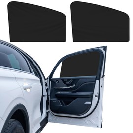2-Pack Magnetic Car Window Sun Shades for Front and Rear Windshields - Universal UV Rays Protection, Sun Heat Block, and Privacy Covers for Automobiles (Front Windows)