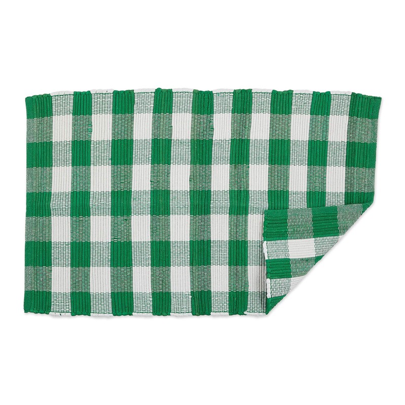 DII Buffalo Check Rug Collection - Alfombra chindi Reversible teñida