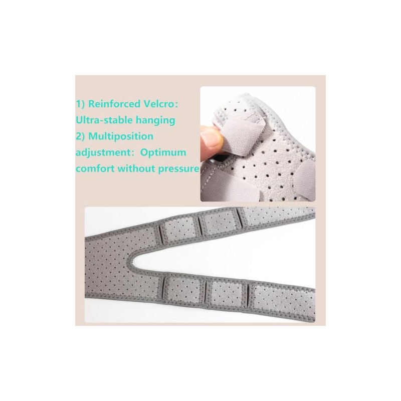 Knee Support Strap, Adjustable Patella Band, Grey, 2 Pack