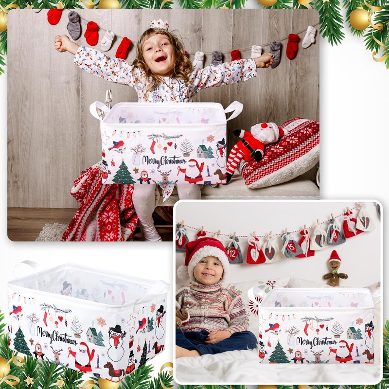 Weysat Extra Large Christmas Storage Baskets for Gifts Empty 16.5