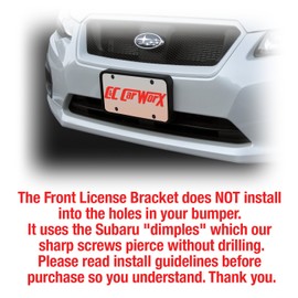 C&C Car Worx I-12-FP Front License Plate Frame Bracket Mount to fit 2012-2013-2014 Subaru Impreza (excluding the WRX and STI)