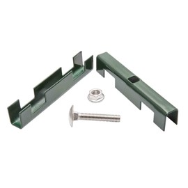 Zaundirekt Pack of 10 I U Mat Connectors I RAL 6005 Moss Green I U Shape I Includes A2 Screw + Nut I Grid Mat Connector I Compatible - 656 & 868 Double Rod Mat I Grid Mat I Grid Fence I Connector
