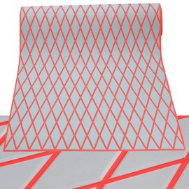 KT GuoMei 102.3" X45.2” Diamond Pattern Sea Deck Self-Adhesive Boat Flooring Eva Foam Decking Marine Non-Slip for Motorboat Fishing Boat Yach (94.5" X 45.2", Light Gray and red)