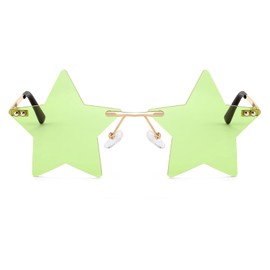 FEISEDY Rimless Star Shape Sunglasses Women Men Personality Pentagram Party Glasses Trendy Color Eyewear B2833