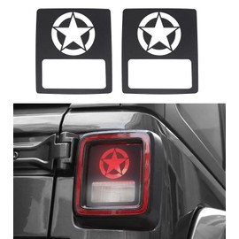 POETRYXIAO Tail Light Cover Guard with US Army Military Star Style (Halogen Tail Light) for 2018-2023 Jeep Wrangler JL JLU