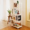 Crofy No Assembly Folding Bookshelf for Living Room, 4 Tier