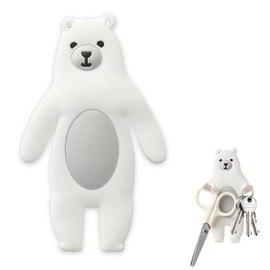 kumet Self-Adhesive Animal-Themed Key Hooks, Suitable for Bathroom, Kitchen, Bedroom, and Door, with 4 Adjustable Hooks (Bear)
