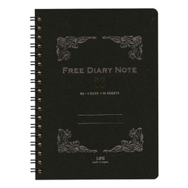 Life Notebook Free Diary B6 Black D1530