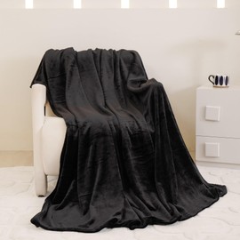 YASMENG Cuddly Blanket Fluffy Winter Warm Black Fleece Blanket Cuddly Blanket 150 x 200 cm Soft Cuddly Flannel Blanket Couch Blanket Sofa Throw for Bed Sofa Couch Living Room
