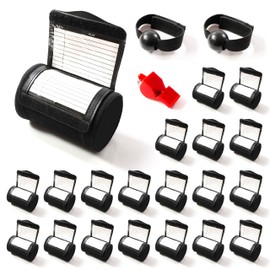 BloxBerry Quarterback Wristband Playbook for Youth and Adult 20 Pack - Football, Baseball, Softball Play Wristbands for Training - Complete with Coach Whistle and Pair of Trainer Receivers