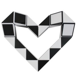 Mipartebo Magic Snake Cube Twist Puzzle 24 Wedges Large Size Twist Fidget Snake Toys Gift Party Favors Game Goodie Bag Fillers for Kids Adults Teens Black