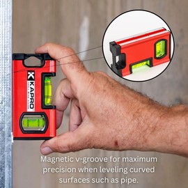 Kapro - 771M TWIN Magnetic Heavy Duty Toolbox Level - For Leveling and Measuring - Features V-Groove and Magnet Base - VPA Certified - 4 Inch
