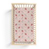 Boho Strawberry Flowers Baby Crib Sheets for Girl 52"x28" Strawberries
