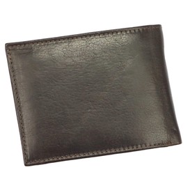 NORDEE Men's Elegant Wallet 12 cm x 9.5 cm x 2.5 cm RFID Protection Faux Piping Wallet Men, Brown2, Classic