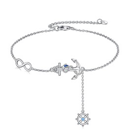 HUKKUN Bracelet 925 Silver Lightning / Witch/ Anchor Bracelet Snake / Shihtzu / Bearded Dragon / Elephant Jewellery Gifts Women, Sterling Silver