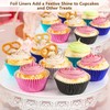 Gifbera Standard Pink Foil Cupcake Liners Wrappers Baking Cups for