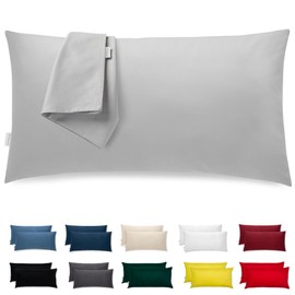 Set of 2 Cushion Covers, 40 x 80 cm, Microfibre, Premium, Decoration for Bed/Sofa, Super Soft, Resistant, Hypoallergenic Fabric, Anti-Dust Mites, Breathable, with Concealed Zip, Fully Washable