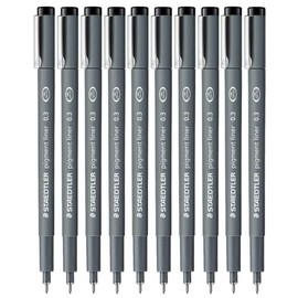 Staedtler - Bolígrafos de dibujo, 10 unidades, 0.3 mm, punta fina