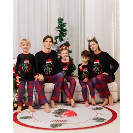 Rnxrbb 2025 Matching Family Christmas Pajamas Holiday Family Christmas Pjs Set Sleepwear Xmas Jammies Men Women Kids Couples,Black EIF CREW-Men-3XL