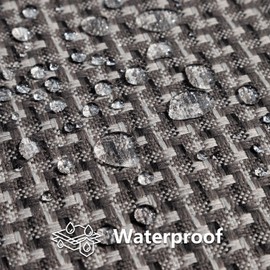 Kevin Textile Outdoor Waterproof Throw Pillow Covers Pack of 2 Farmhouse Decorative Cushion Covers for Garden Patio Tent Balcony Bench Couch Sofa 12x20 Inch, Dark Grey