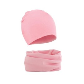 WUWYOUWL Baby Baumwolle Weiche Beanie Hut Wichtel Schal zweiteiliges Set für 1-3 Unisex Baby Herbst und Winter (DE/NL/SE/PL, Alter, Einheitsgröße, Rosa)