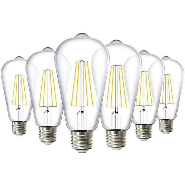 Sunco 6 Pack Dusk to Dawn Light Bulbs LED Edison