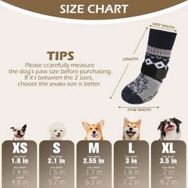 EXPAWLORER Anti Slip Dog Socks to Prevent Licking Paws, Fuzzy Dog Boots & Paw Protectors, Dog Booties for Winter, Dog Shoes for Hardwood Floors, Small Medium Large Senior Dogs,Navy XL