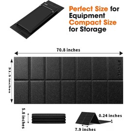 Treadmill Walking Pad Mat for Carpet Floors 71x32,1/4“Thick Treadmill Mat for Hardwood Floors,Mat for Under Treadmill/Exercise Bike on Carpet,Foldable Exercise Equipment Mat,Noise Shock Absorption