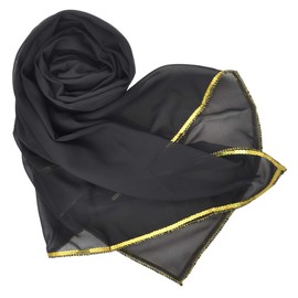 BellyLady Stunning Handmade Chiffon Belly Dance Veil, For Practice-Black