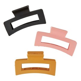 Bella Rectangle Claw Clip Non Slip Hair Styling Accessory, Standard Acrylic Champagne Matte - PACK OF 3