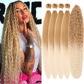 Capelli Biondi per Trecce Pre-Stirati Sintetici 27/613# Onde Profonde Boho Capelli per Trecce da Donna