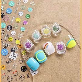 New Cute Smiley Emoticon Pack Nail Art Sticker Decals in Three Styles, Candy Lucky Smiley Self-Adhesive Nail Art Stickers for DIY Nail Art Decoration Nail Art Design (3 Sheets)