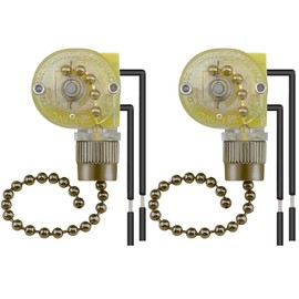 Dotlite 2Pack Ceiling Fan Light Switch Zing Ear ZE-109 ON-Off 2 Wire Light Pull Cords Switch Replacement Accessories Compatible with Hunter Ceiling Fans Wall Lamps, Bronze