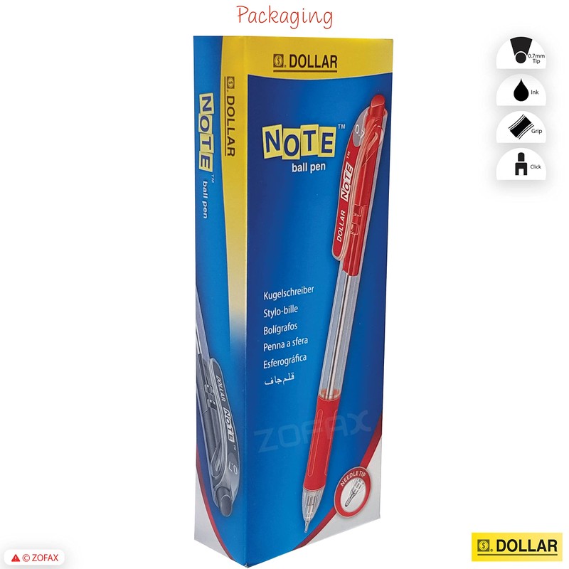 10 x 0.7mm Tip Ball Pen DOLLAR Note BLACK Click