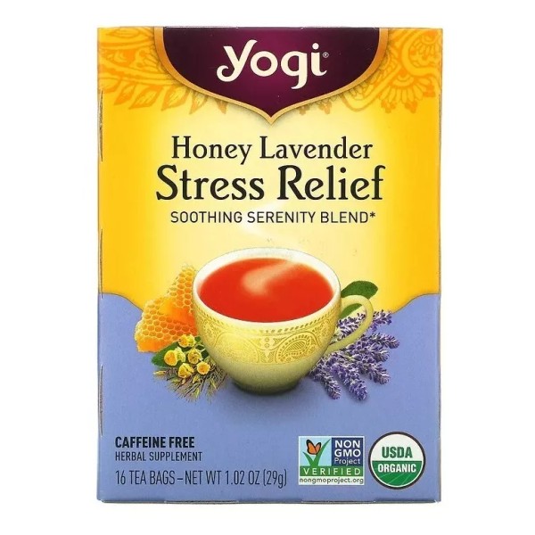 Yogi Tea Tea Stress Relief Honey Lavender Caffeine Free 16 Bags(29 G)
