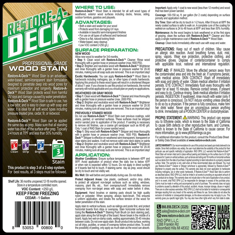 Restore-A-Deck Wood Stain for Decks, Fences, & Wood Siding (1