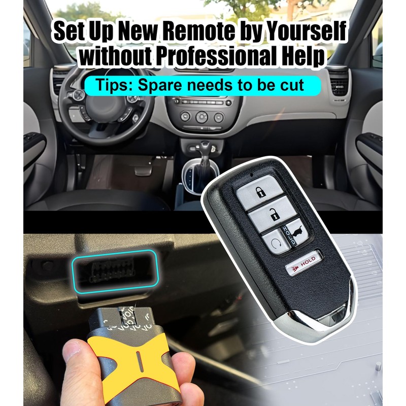 Remote2program Smart Car Key Keyless Entry Remote Control Replacement for