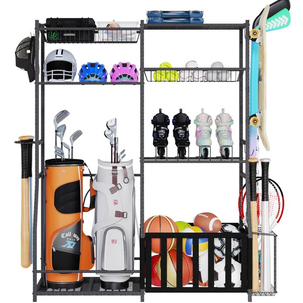 HOMREST Garage Sports Equipment Storage,2 Golf Bag Storage Stand, Garage