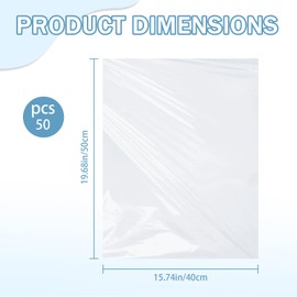SNOMEL 50 Pieces 13.7" x 17.7" Heat Shrink Wrap Bags, Clear PVC Shrink Wrap, Heat Seal Shrinking Bags for Packaging Gift Basket DIY Projects Shoes Books​