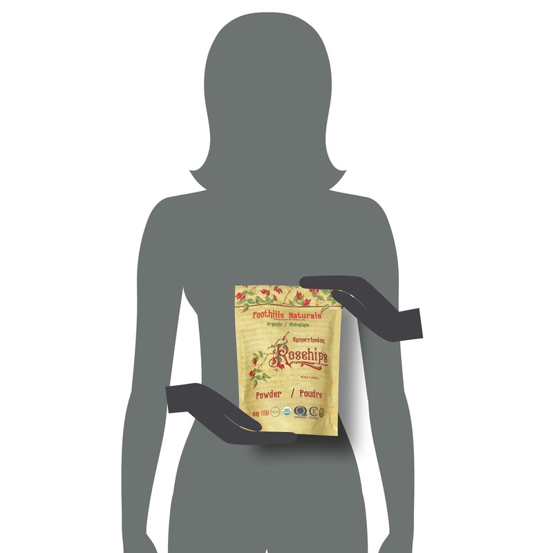 Foothills Naturals Rosehips Powder Organic - 1Lb (454g) 400+ Servings,