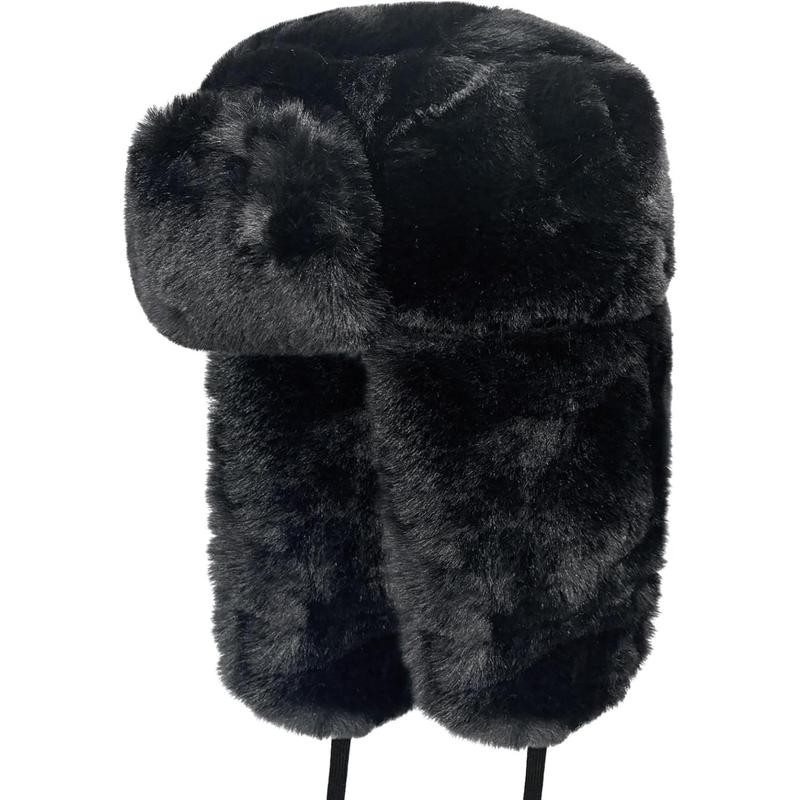Russian Ushanka Cap Faux Trapper Winter Ear Flap Trooper Aviator
