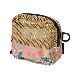 KiU K369-360 Travel Mesh Square Pouch, Travel Mesh Pouch, Unisex Mesh Pouch, Cosmetic Pouch, Gadget Pouch, Lightweight, Breathable, Business Trip, Travel, Bright Tiger