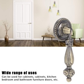 GAESHOW 4Pcs Vintage Cabinet Knobs, Hanging Pull Drawer Handles, Bronze Handles Single Hole Decorative Pull Vintage Antique Cabinet Knobs Drop Drawer Pull Handle with Mounting Screws
