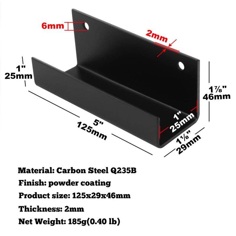 GBGS 4 Pcs Wall Tile Bracket,1" Inner Width,U Shap Support